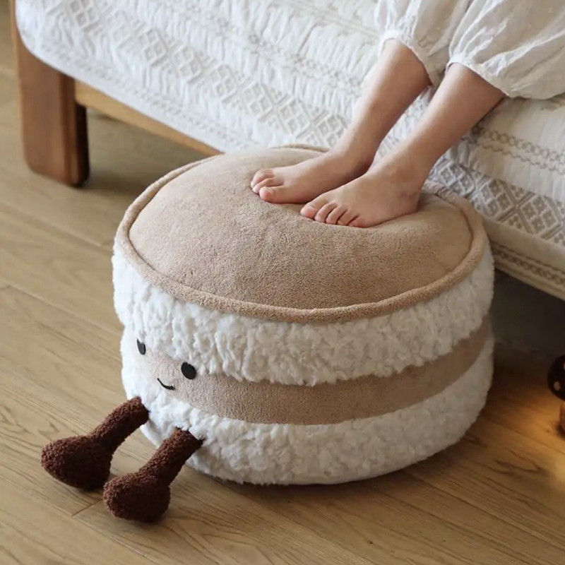 Cute Plush Sitting Pillow for Bed Sofa Office Anti-Slip Maine Washable Soft Plush Cushion Decor Fun 