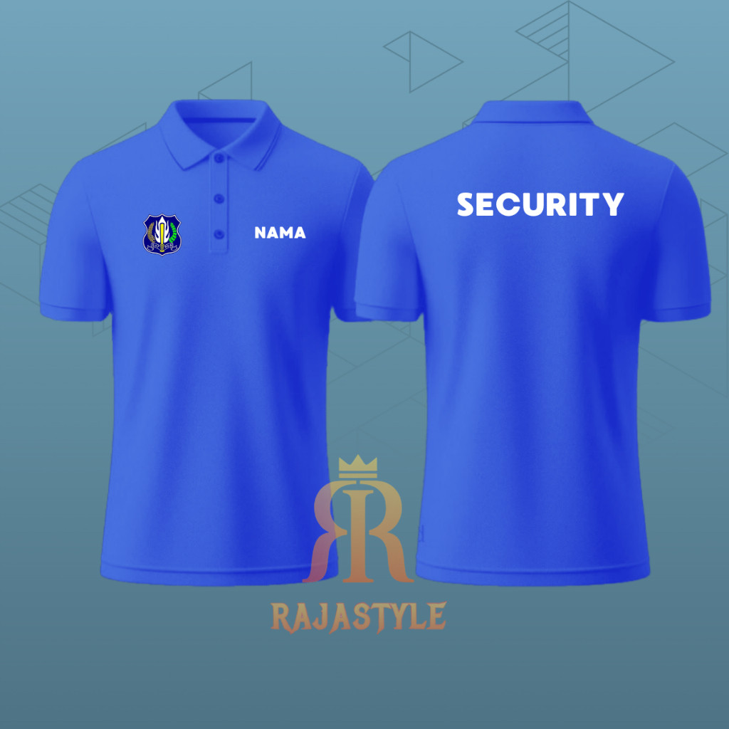 Baju Kaos PoloShirt Lengan Pendek Desain SECURITY type UNISEX custom LOGO Atasan Polos Pria dan Wani