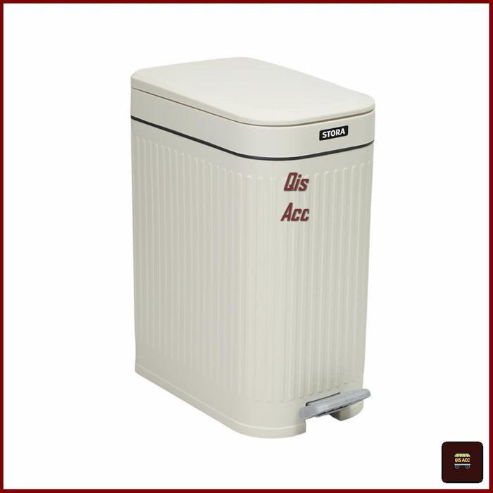 STORA Doric Tempat Sampah Injak Plastik PP Softclose Slim 8.5 Ltr - Putih