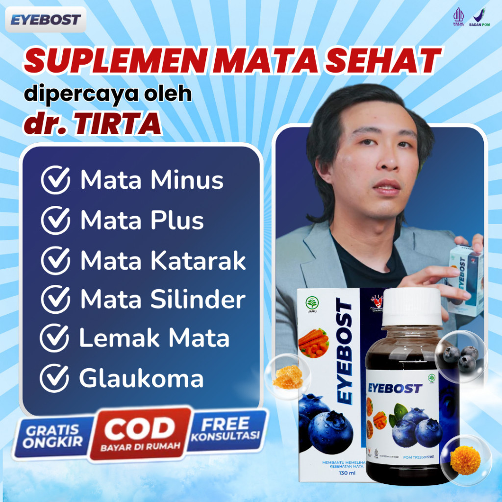 EYEBOST - EYEBOST Vitamin Mata Herbal Original Redakan Mata Minus Silinder Rabun Katarak Official St