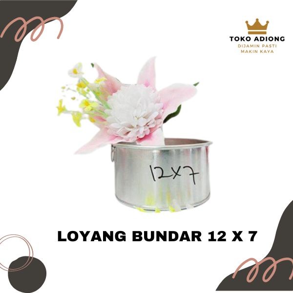 LOYANG BUNDAR 12X7 ALUMINIUM/LOYANG BENTUK BULAT/LOYANG KUE/LOYANG BOLU