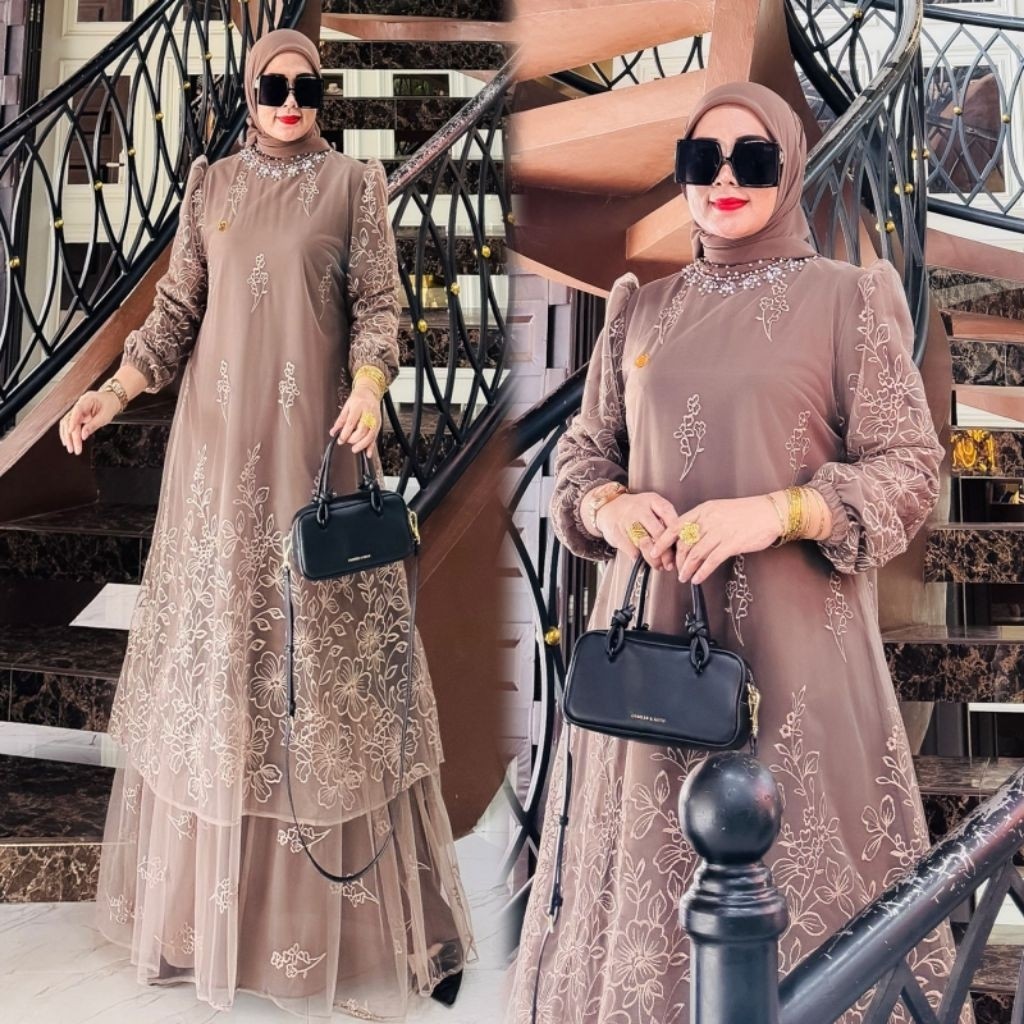 RAYYA COLLECTION SET SCRAFT by NABIL Gamis Branded Brukat READY RUMAH GAMIS SURABAYA