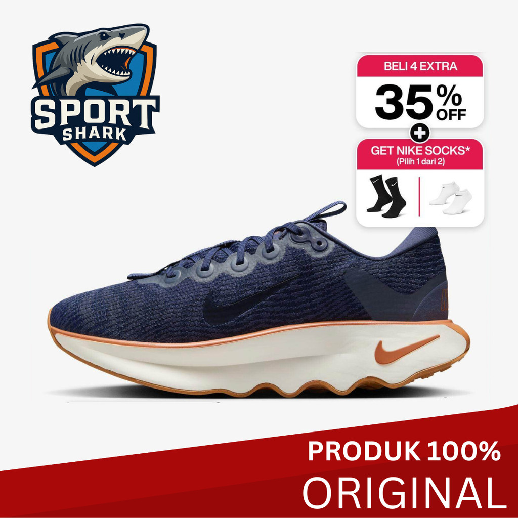 Nike Sepatu Pria Motiva Walking - Thunder Blue Navy Berkualitas Tinggi Original Branded Sporty Olahr