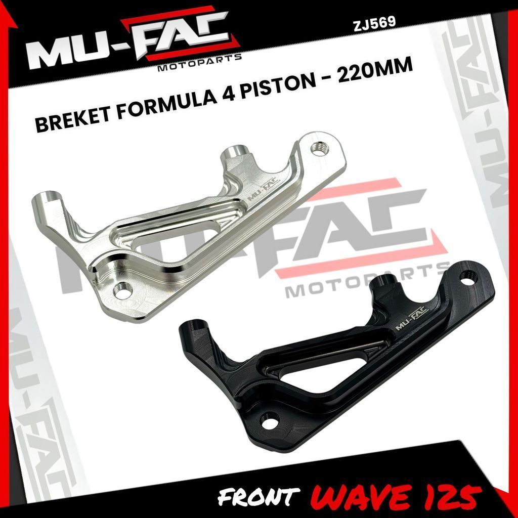 BM Breket MUFAC Kaliper Formula 4 Piston Honda Revo Absolute Dan Supra X 125 New Ukuran 220mm