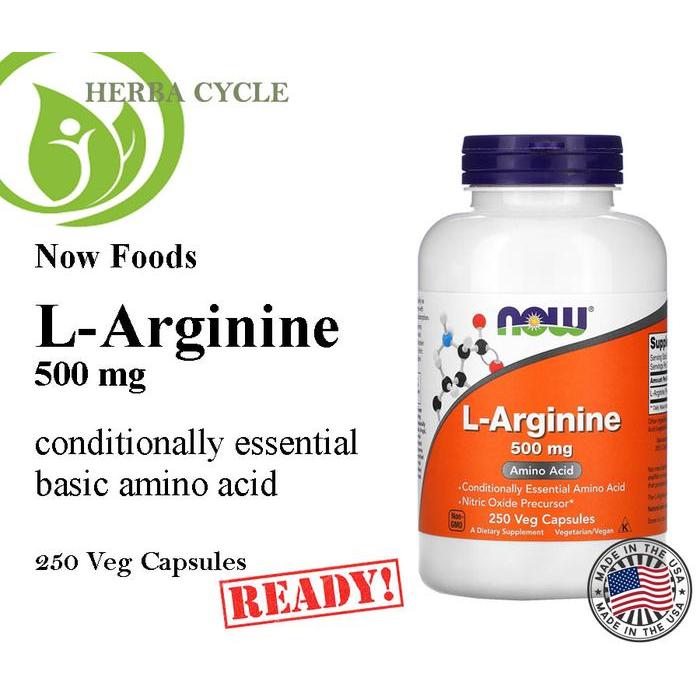 Now Foods L-Arginine 500 mg 250 Veg Capsules Now L Arginine ORI USA