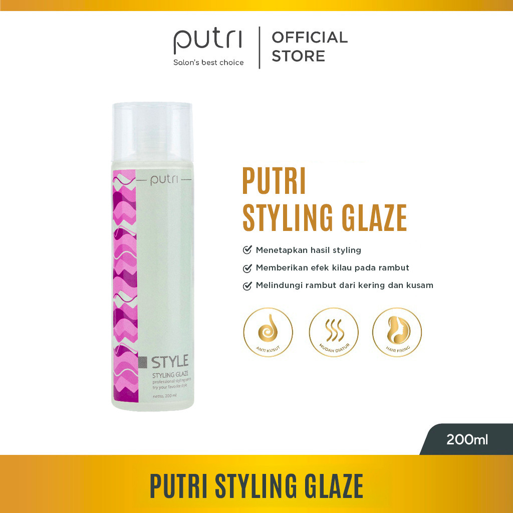[HAIR STYLING] Putri Styling Glaze 200mL | Styling Rambut Berkilau & Rapi Natural | Hair Glaze Lokal