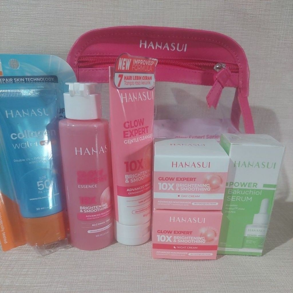 HANASUI PAKET ANTI AGING FLAWLESS (Paket Flawless+Pwr Serum Bakuchiol+Sunscreen Spf 50)