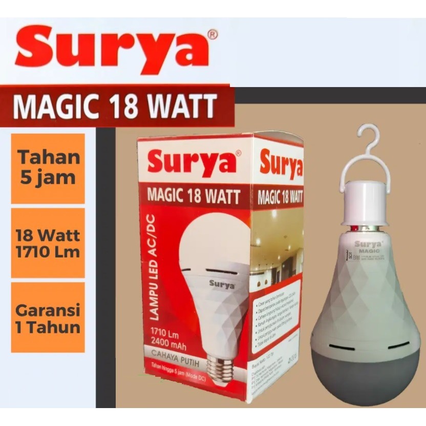 Lampu Emergency Surya Magic 18 Watt | Lampu Emg Surya Magic 18 Watt Tahan sampe 5 Jam