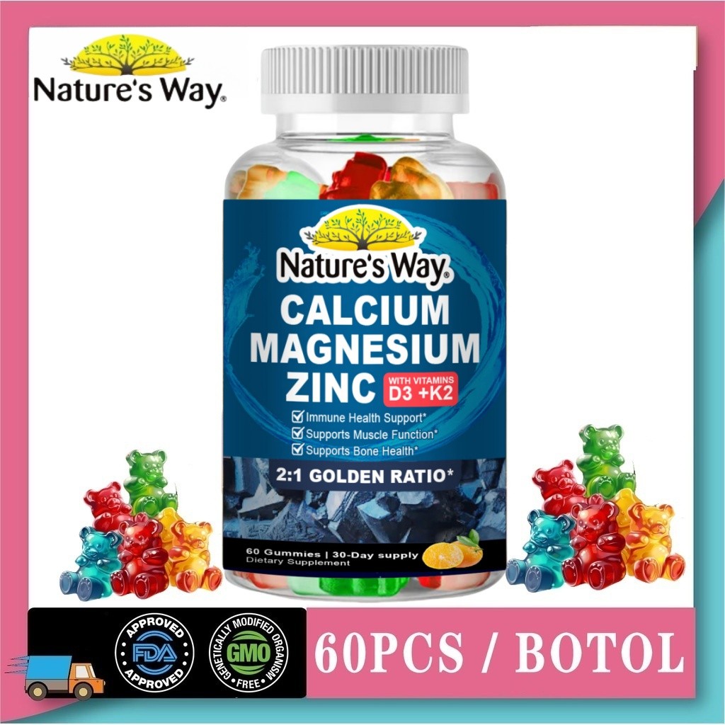 Nature's Way Kalsium Magnesium Seng Dengan Vitamin D3 + K2 Mendukung Kesehatan Imun* Mendukung Fungs