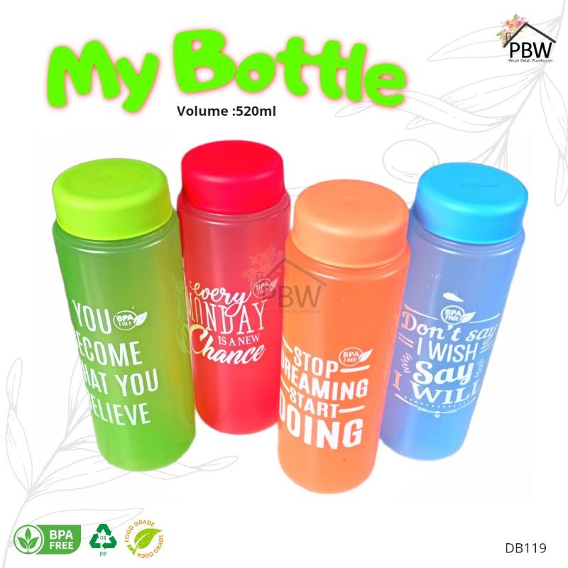 Botol Minum Plastik My Bottle / Souvenir Ulang Tahun Anak / Souvenir Hampers / Botol Plastik Dewasa 