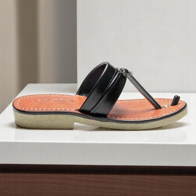 Sandal Tarumpah Kulit Sol Karet Mentah Nonslip Yoenkoe Tasik Warna Coklat Tarumpah Elegan Dan Mewah