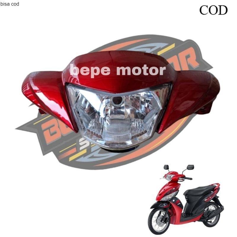 Batok Dan Lampu Depan Motor Yamaha Mio J Warna Merah - Batok depan Plus Lampu Motor Mio j Merah