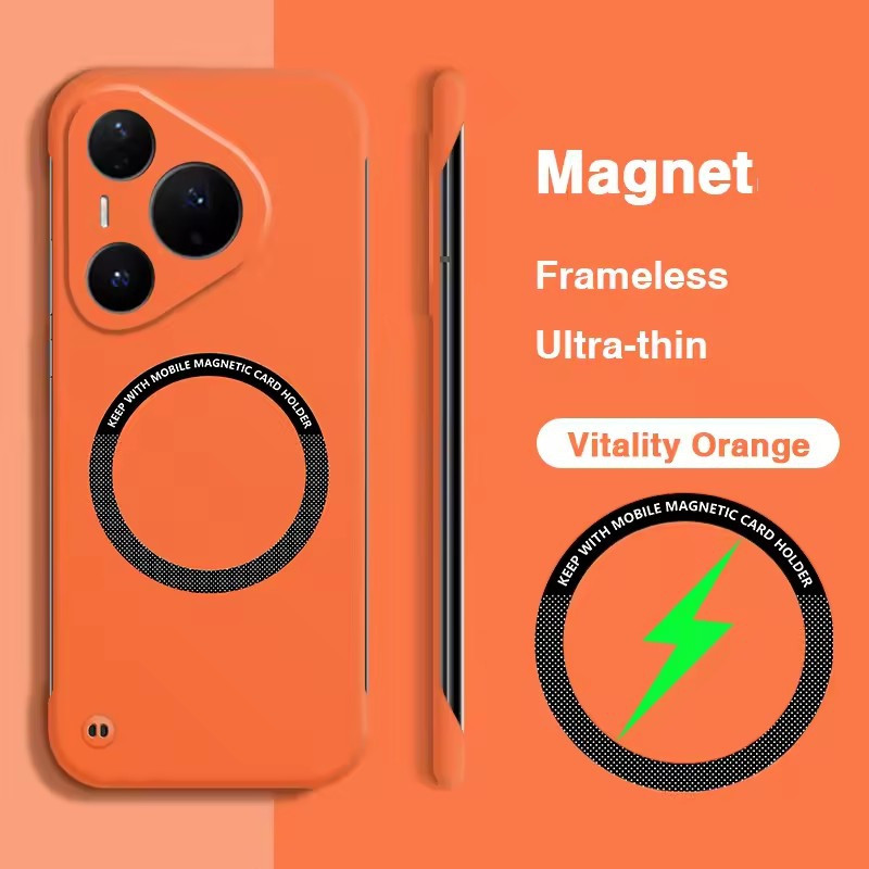 Ultra Thin Frameless Magnet Case untuk HUAWEI Pura 80 70 Pro Plus p60 p50 p40 p30 Hard Wireless Char