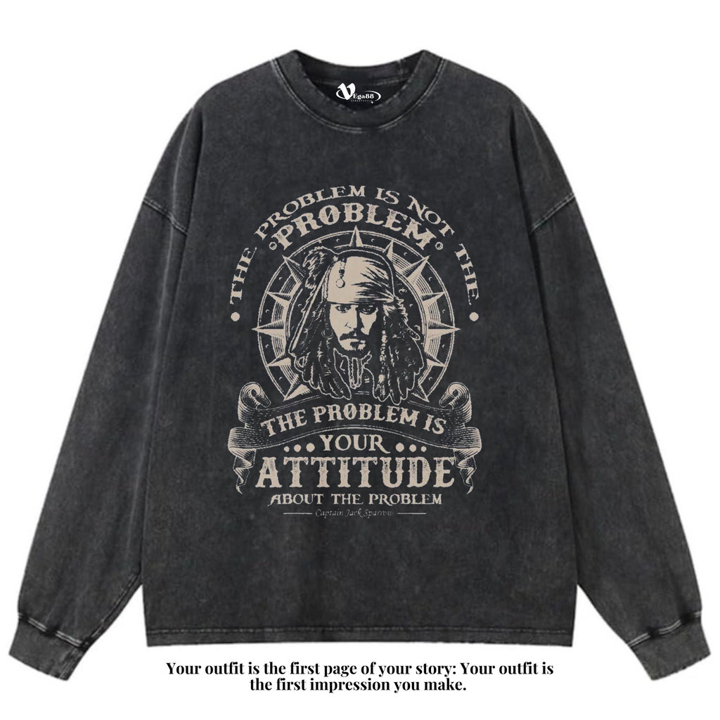 VEGA88 *jack sparrow* Kaos oversize longsleeve | t-shirt oversized | kaos washed | washing | vintage