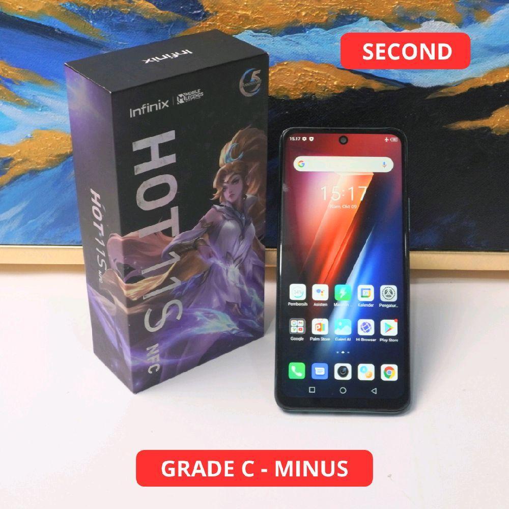 INFINIX HOT 11S NFC 4/64 GB GRADE C - MINUS HP SECOND ORIGINAL SINAR MUTIARA CELL (52886)
