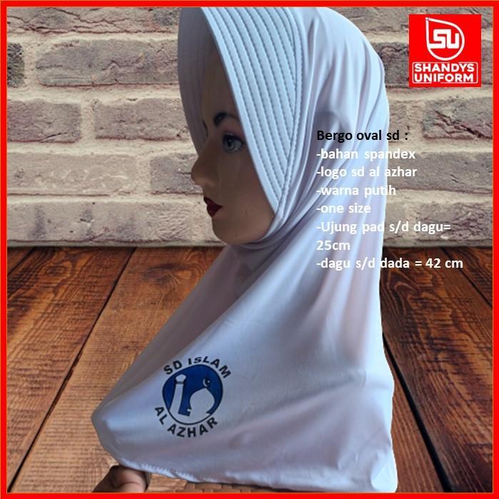 Bergo oval sd bahan spandex warna putih - Putih
