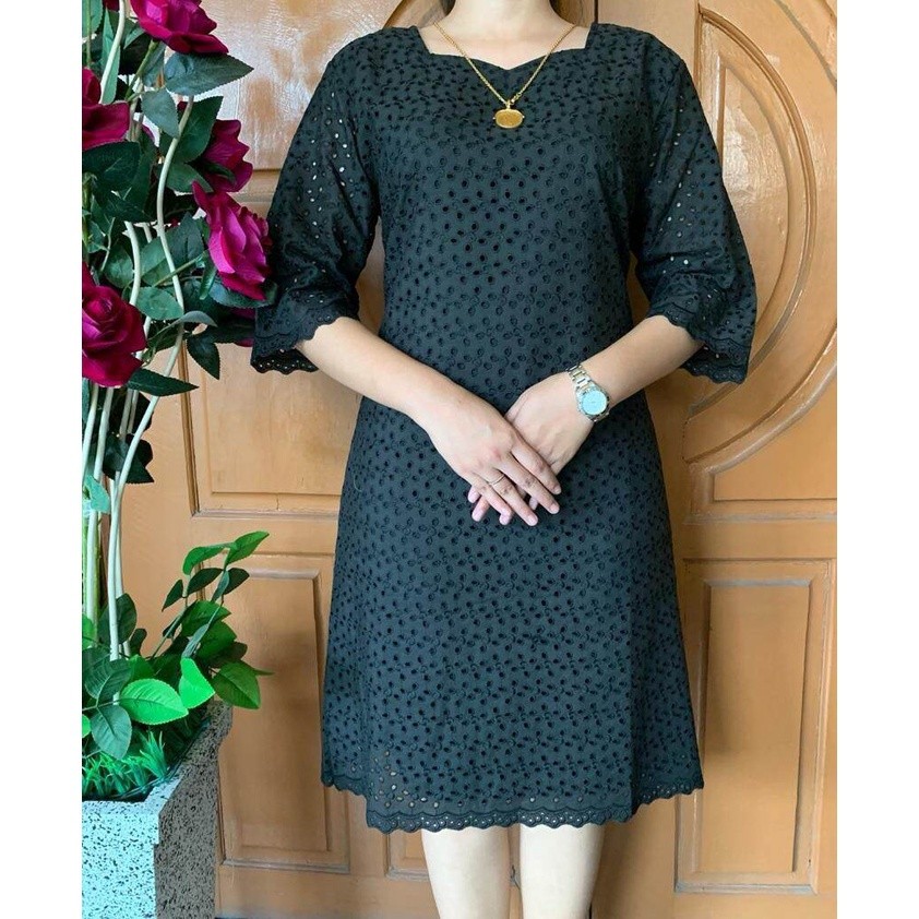 DRES KATUN BOLONG TERBARU BAJU WANITA BANGKOK DEWASA IMPORT PREMIUM SUPER MEWAH TANGAN LURUS
