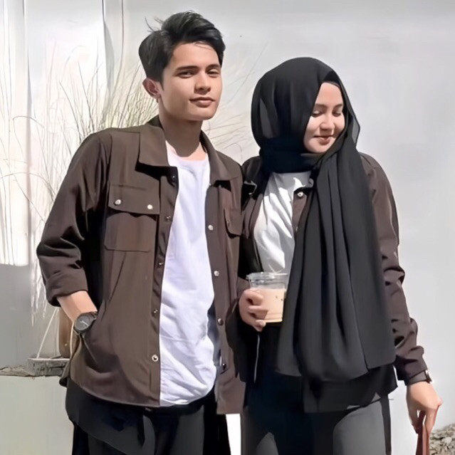 Trucker Jaket Semi Parka Pria Wanita (1pcs) S - 5XL Jumbo Baby Canvas Outer Cowok Cewek Unisex