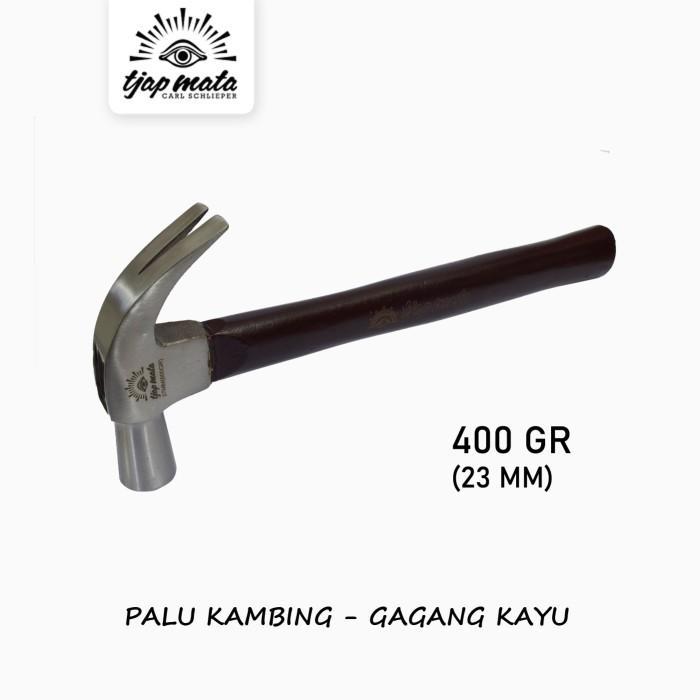 Palu Kambing / Claw Hammer Gagang Kayu 23 MM - 400 gr ORIGINAL TJAP MATA / CAP MATA
