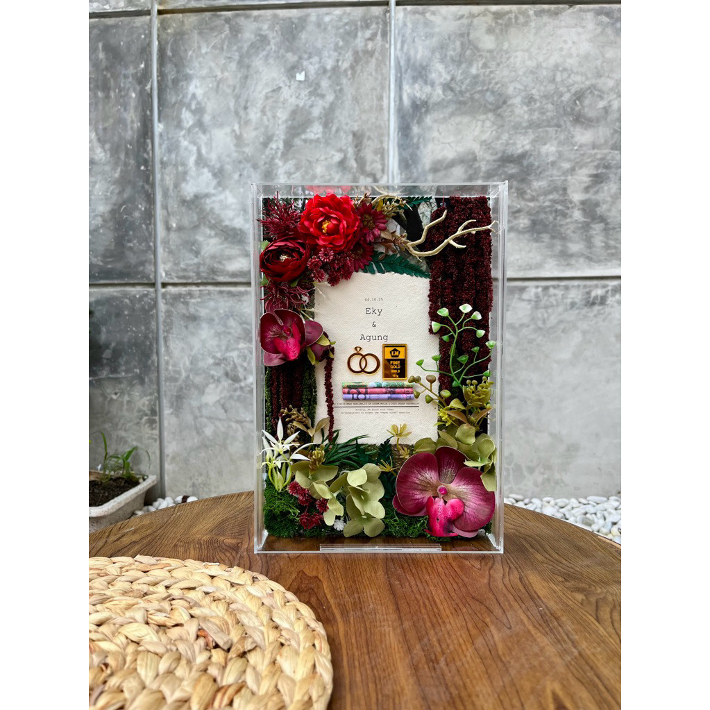 Custom Bingkai mahar pernikahan akrilik / Frame mahar pernikahan akrilik background series 30x20