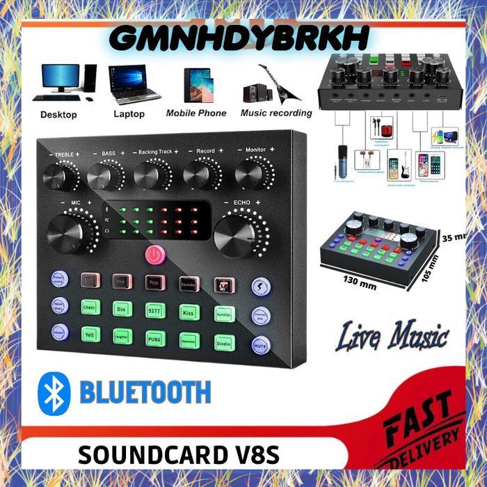 Soundcard Sound Card K1 Live Audio Mixer Video Recording Broadcast - V8s