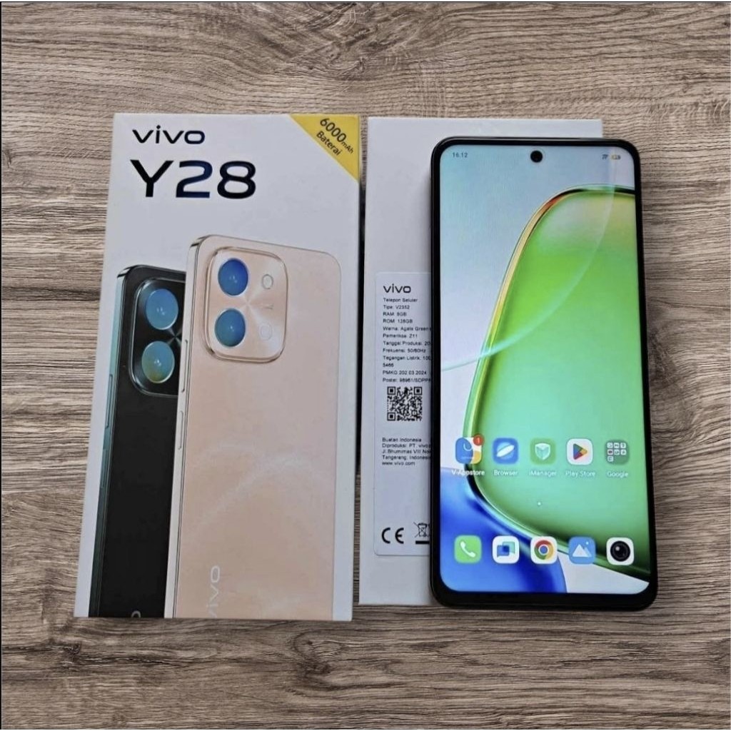 vivo y28 versi ram 8 128gb dan ram 6 128gb hp second original lengkap istimewa