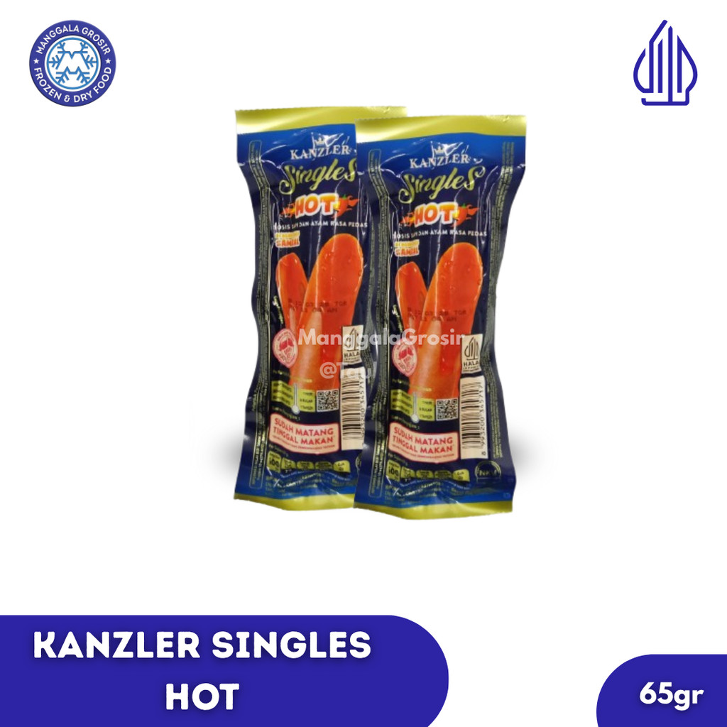 Kanzler Singles Sosis Hot  1 Box isi 10pcs