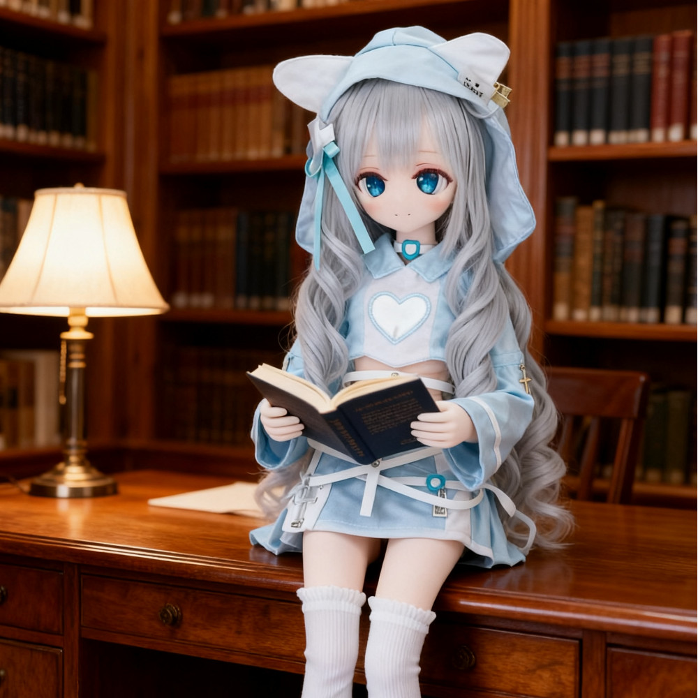 BJD Doll Nude Tpe Soft Silicone Humanoid Doll 40cm Silver Hair Blue Attractive Eyes Doll Girls Birth