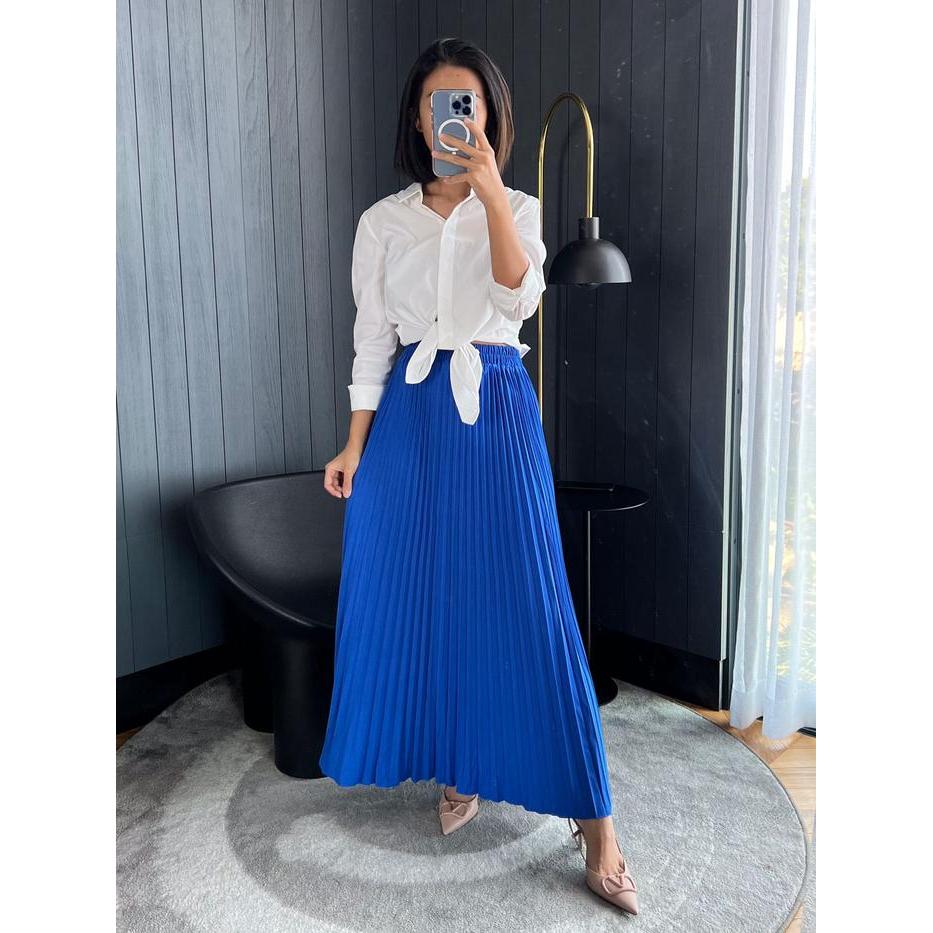 promo  -Rok Plisket Mayung / Rok Plisket / Plisket Premium / Pleated Skirt - Abu Muda, Allsize