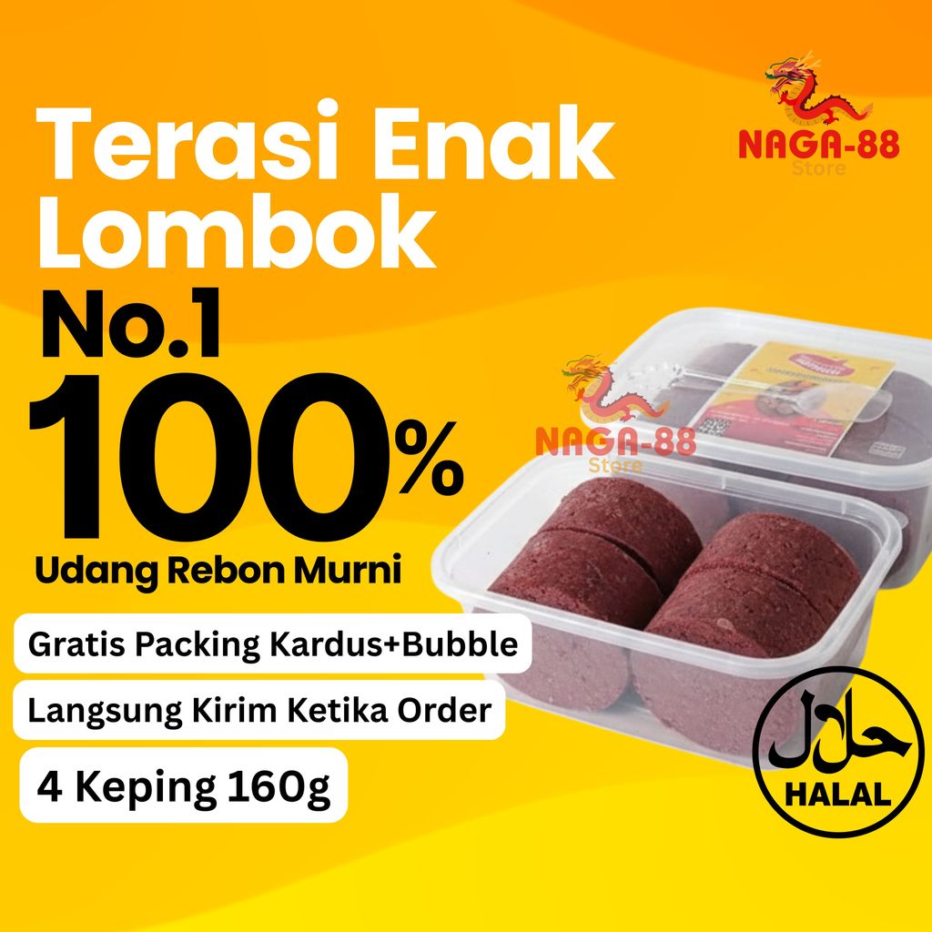 Terasi  Udang Panggang Khas Lombok 160g | Terasi Asli Lombok | Terasi Udang isi 4 Keping