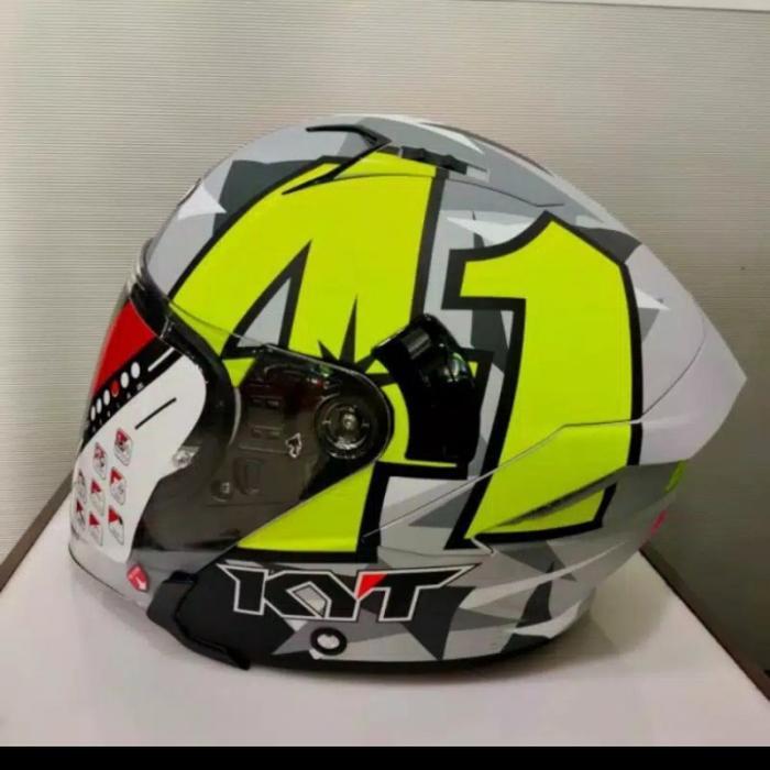 KYT HELM NFJ ESPARGARO 2018 GUNMETAL YELLOW MATT REPLIKA - Espargaro 2019, M