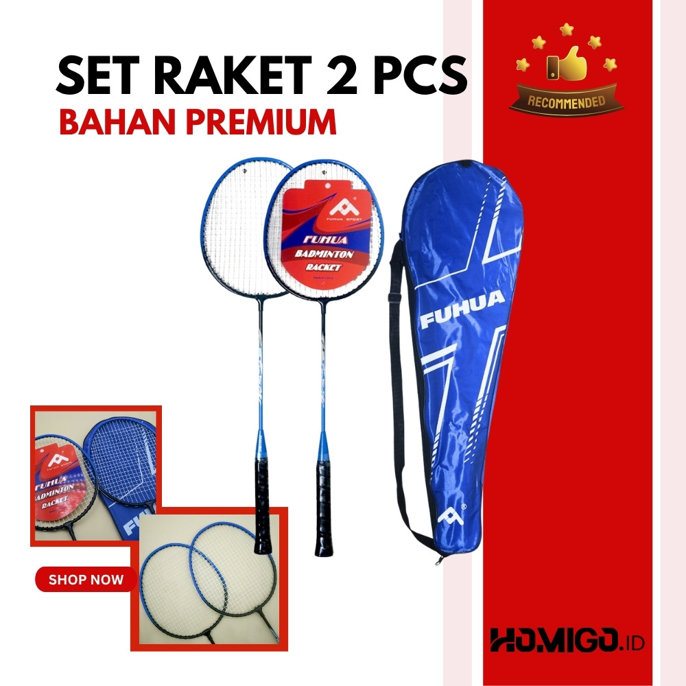 RAKET BADMINTON/ RAKET BULU TANGKIS ISI 2 FREE BAG