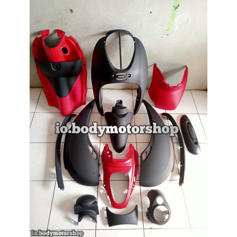 full body halus Scoopy karbu hitam merah doff costum Berkualitas