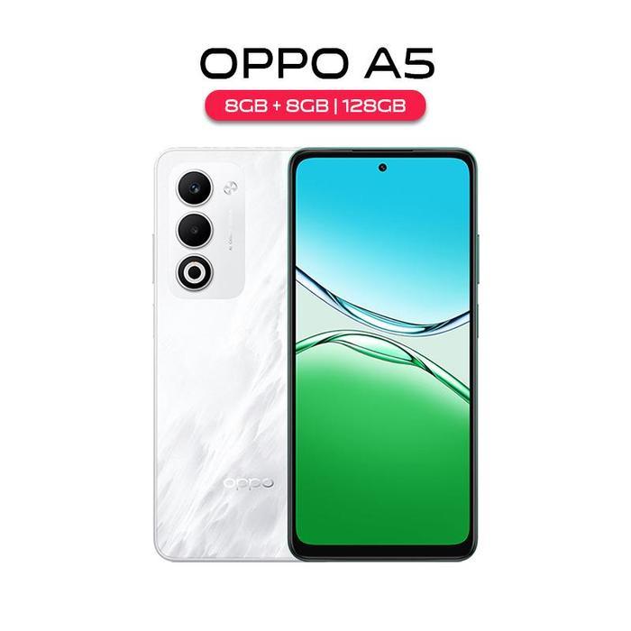 HP OPPO A5 8/256GB RAM 8GB+8GB Extended ROM 256GB OPPO Terbaru 2025 Garansi Resmi - 8/128GB White, F