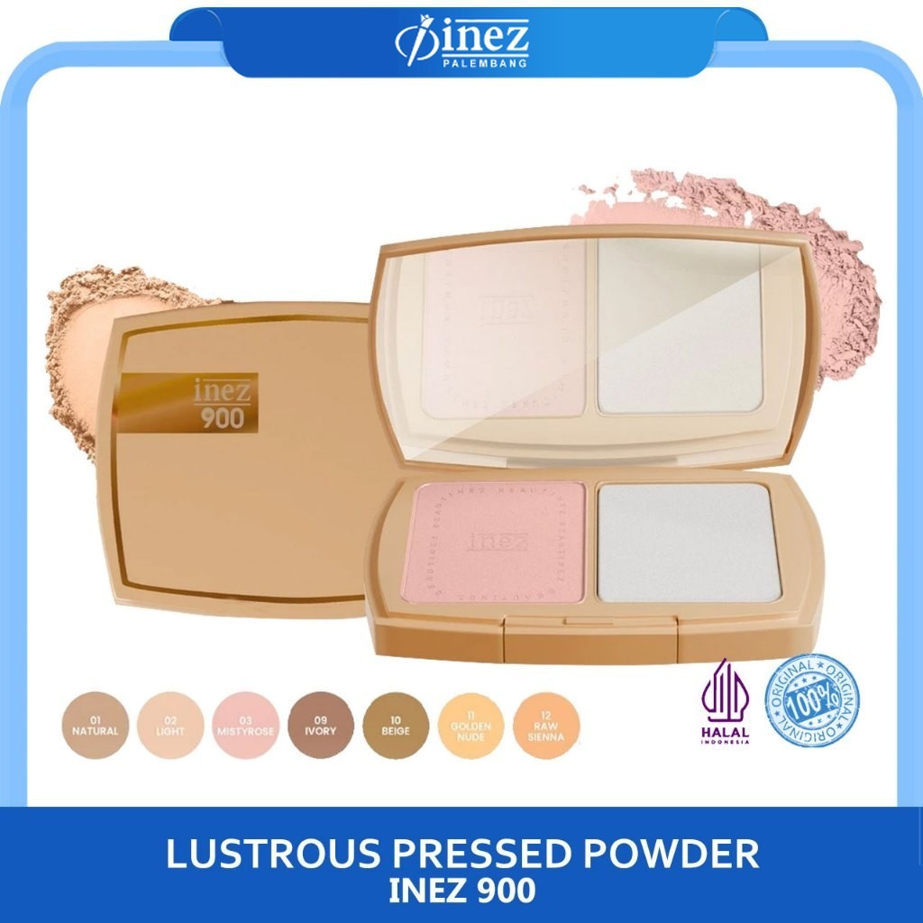 INEZ Bedak Lustrous Pressed Powder Bedak Padat Inez 900