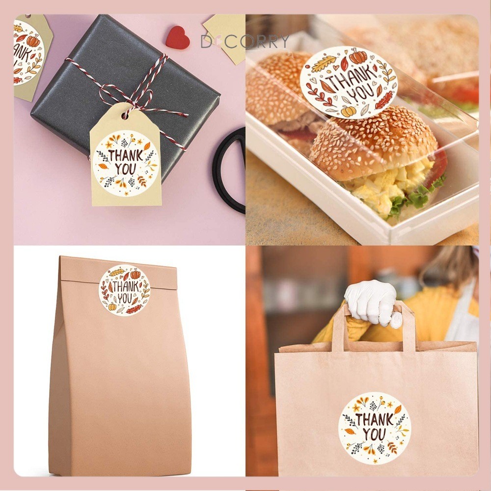 DECORRY (SLT04) Stiker Label Roll Thank You - Sticker Stiker Label Makanan Thank You For Order