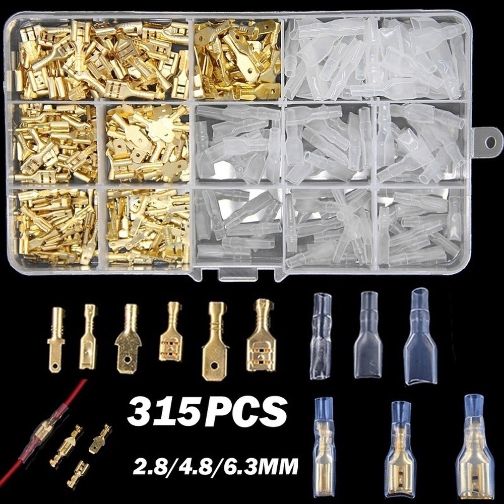 Set Skun Kabel Terminal Insulated Connector Male Female 120-720 Pcs dengan Kotak Penyimpanan untuk O
