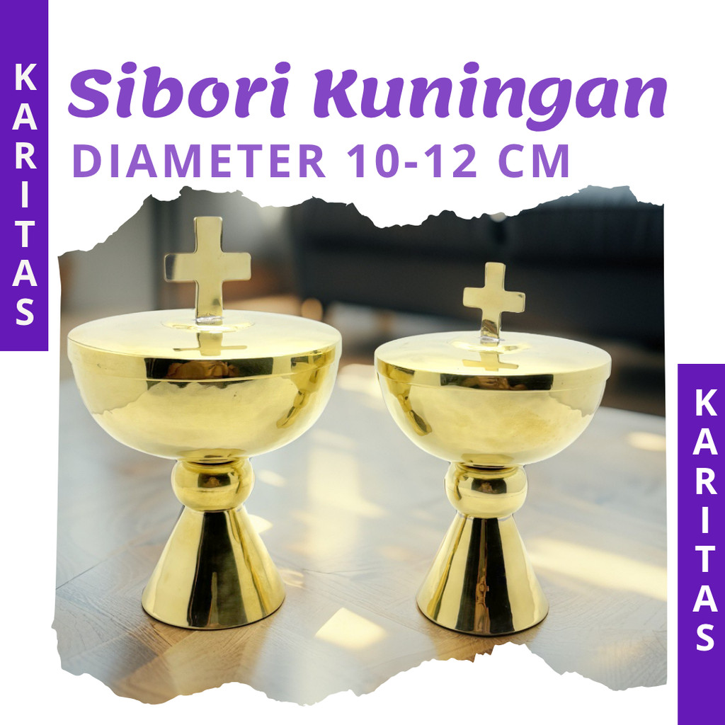 SIBORI MANGKUK DIAMETER 10-12 CM (KUNINGAN) / TEMPAT HOSTI / SIBORI PERJAMUAN / PIALA PERJAMUAN