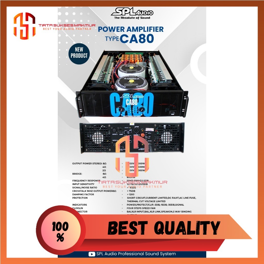 Power Amplifier SPL Audio 2 Channel CA 80