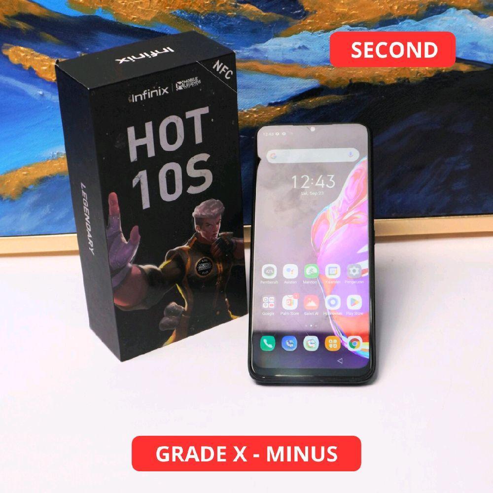 INFINIX HOT 10S NFC 4/128 GB GRADE X - MINUS HP SECOND ORIGINAL SINAR MUTIARA CELL
