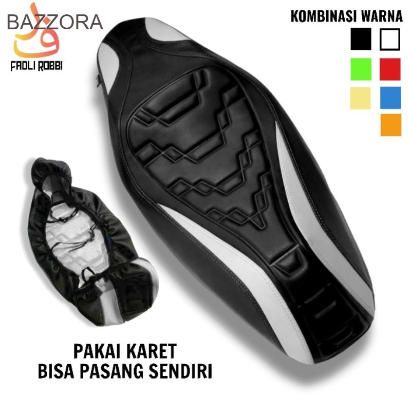 sarung jok COVER JOK motor model PIRAMID ( INSTANT ADA KARET+TALI PEREKAT ) kulit jok motor beat / v