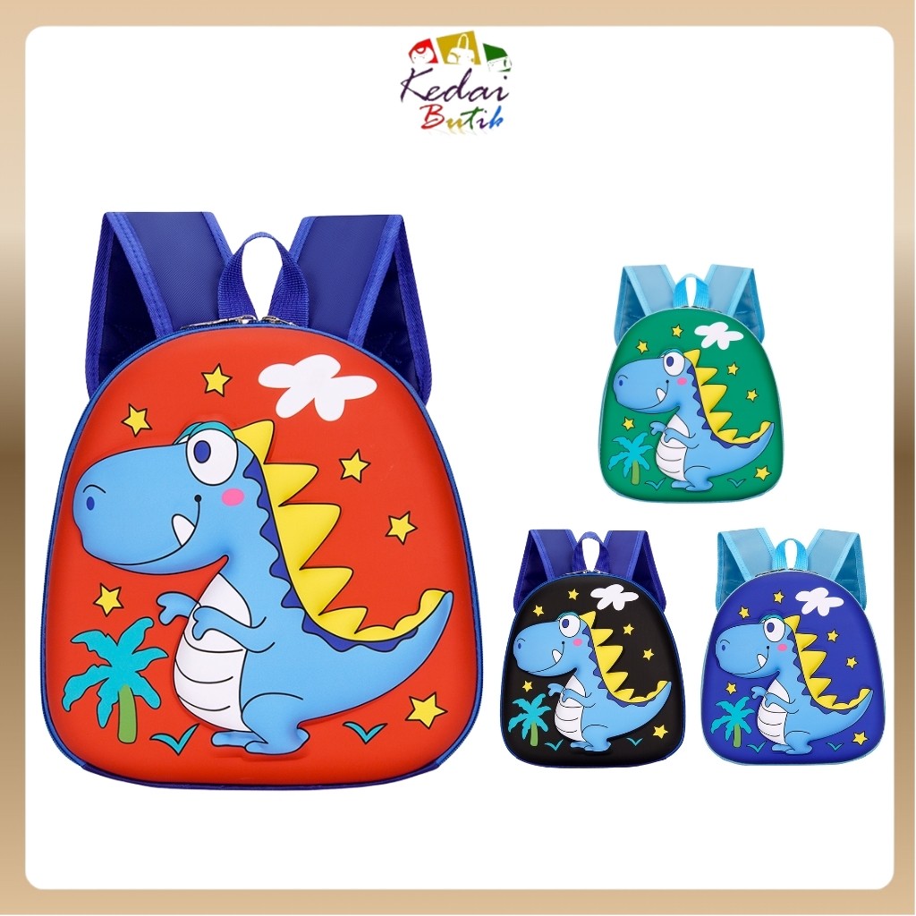 KEDAIBUTIK (460) Tas Sekolah Anak Paud TK SD SMP SMA / Tas Ransel Anak Laki laki / karakter dino / B