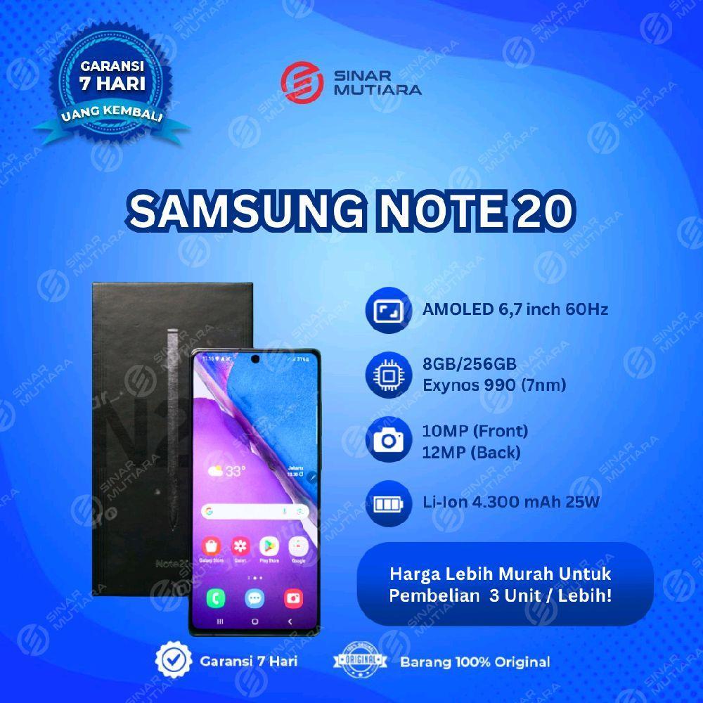 SAMSUNG NOTE 20 8/256 GB  HP SECOND ORIGINAL SINAR MUTIARA CELL