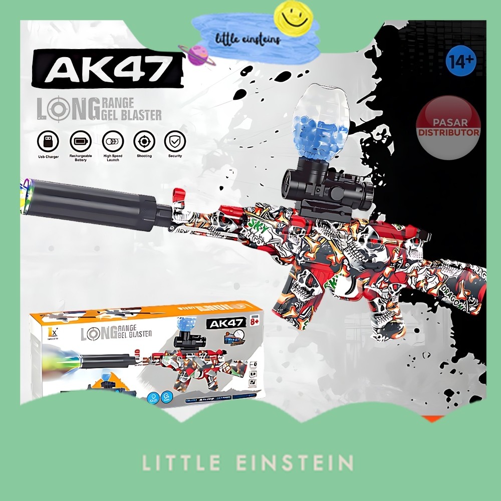 Little Einstein Mainan Anak D-6653/WH41-2 AK47 GEL BLASTER Mainan Tembakan Water Bubble Elektrik AK4