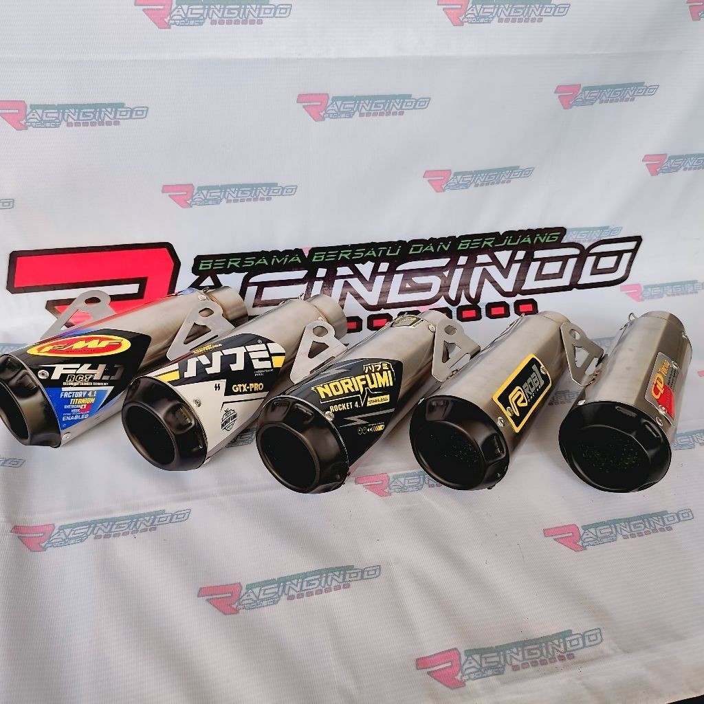 Knalpot Racing RBT GTX Pro Norifumi Cld Rob1 Fmf Slincere Saja inlet 50mm