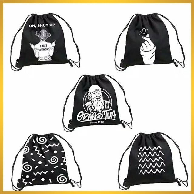Tas Ransel Serut Pria Wanita Distro -  Tas Olahraga Pria/Wanita
