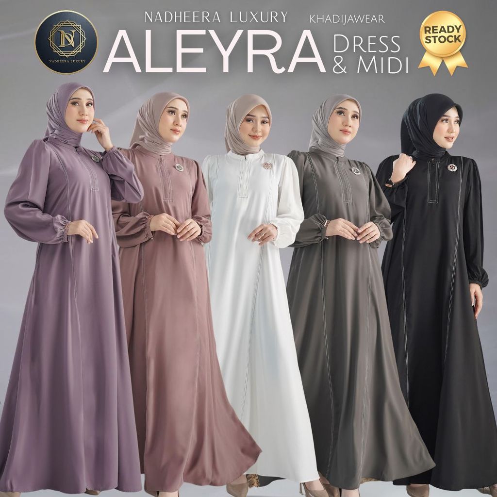 ALEYRA DRESS MIDI NADHEERA LUXURY POLOS GAMIS ALERYA NADHERA SP KHADIJANEW