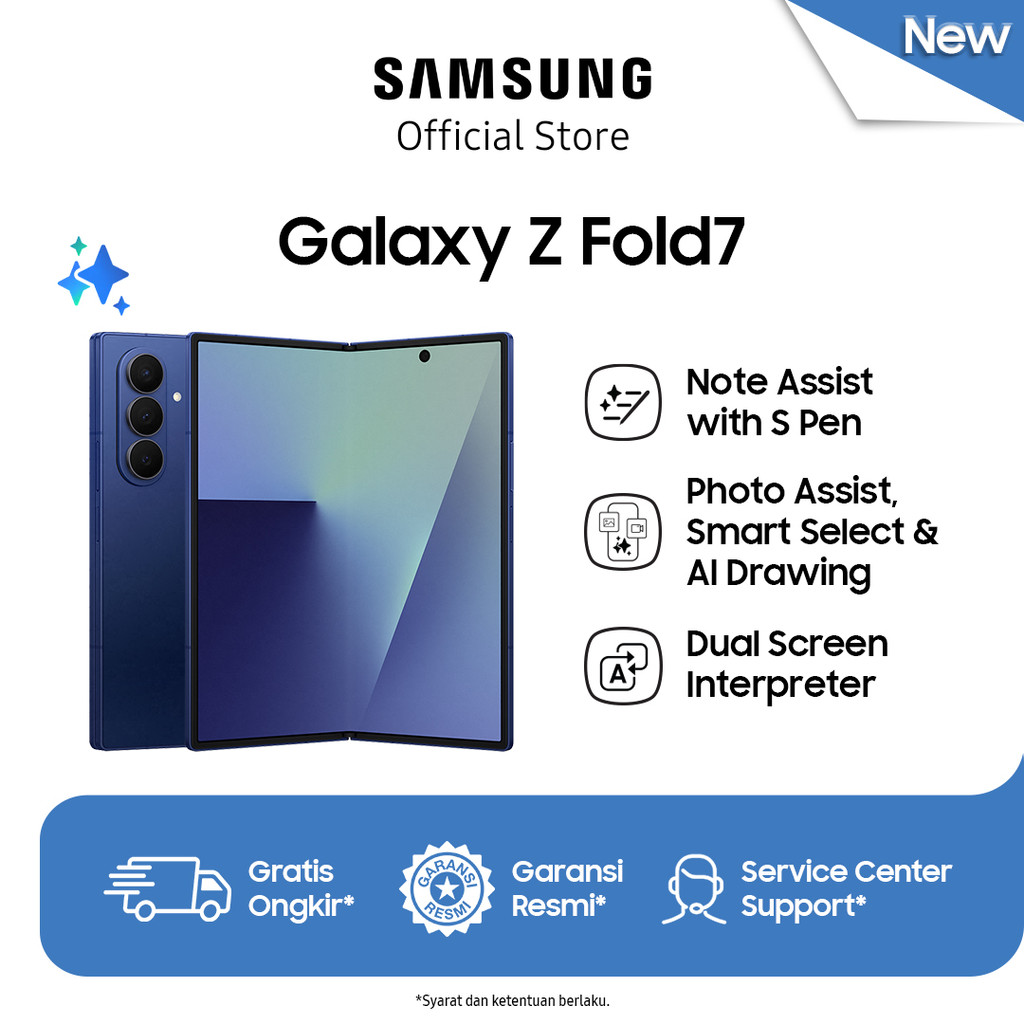 Samsung Galaxy Z Fold7 12/512GB - Blue Shadow | Hp Lipat AI | Kamera 200MP