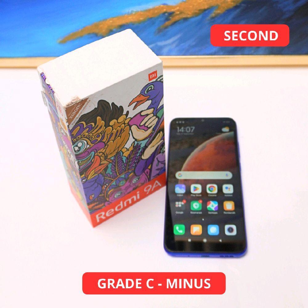 XIAOMI REDMI 9A 3/32 GB GRADE C - MINUS HP SECOND ORIGINAL SINAR MUTIARA CELL (38827)
