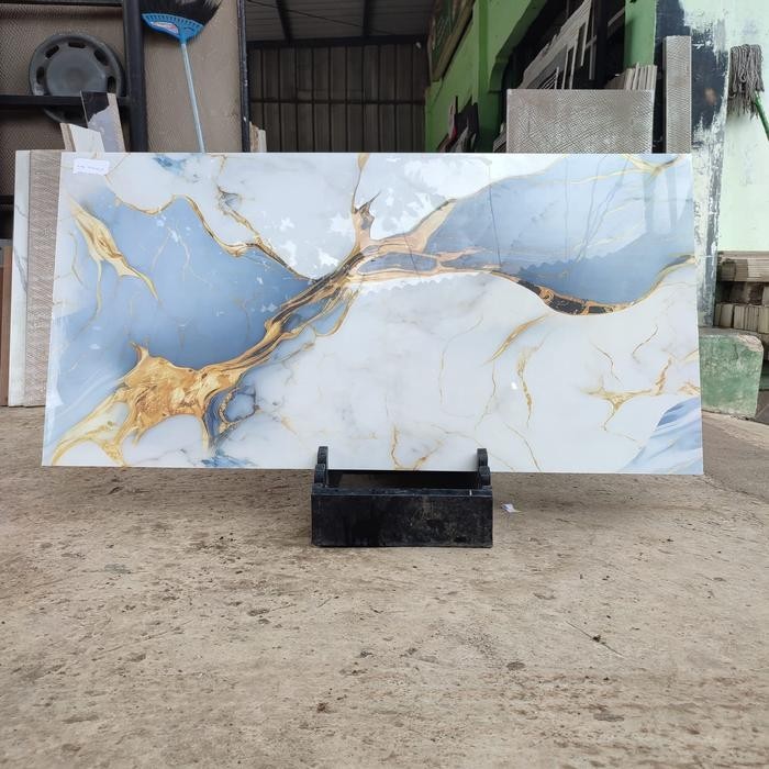 GRANIT LANTAI 60x120 HOME LUXURY BLUE GOLD POLISHED Custom ukuran